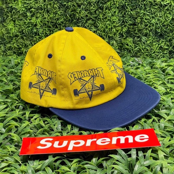 Supreme Thrasher Hat 6-Panel Gold FW21 Size Small Brand New Rare